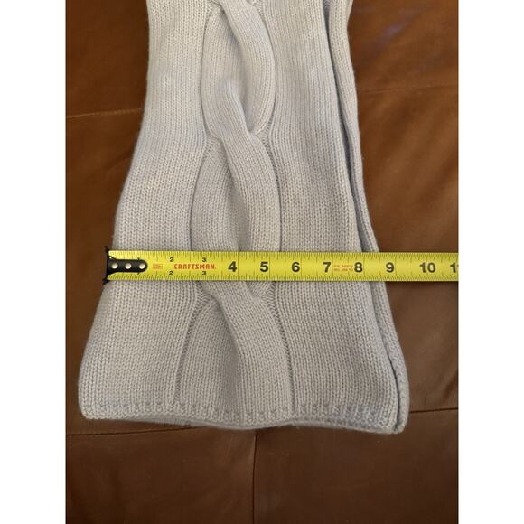 Castlerig Blue Knit Cashmere Scarf Cableknit SOFT Excellent Condition - Picture 3 of 4